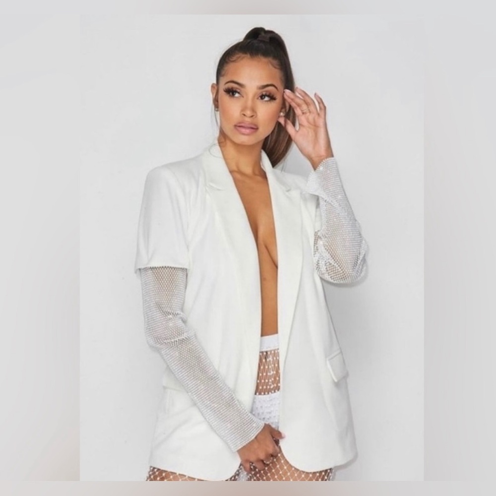 Akira rhinestone sleeved Blazer